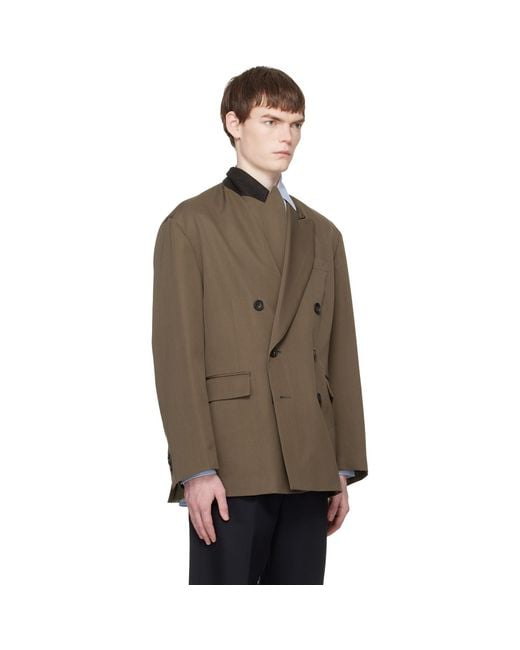 Ssstein Taupe Oversized Double Breasted Blazer in Brown for Men | Lyst