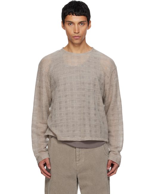 mfpen Brown Round Neck Sweater for men