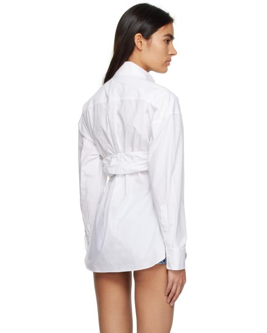 T By Alexander Wang White Ruched Shirt