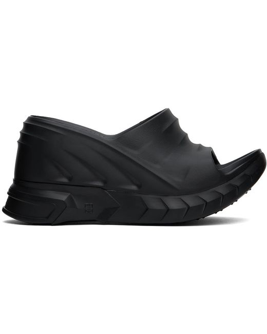 Givenchy Black Marshmallow Wedge Sandals