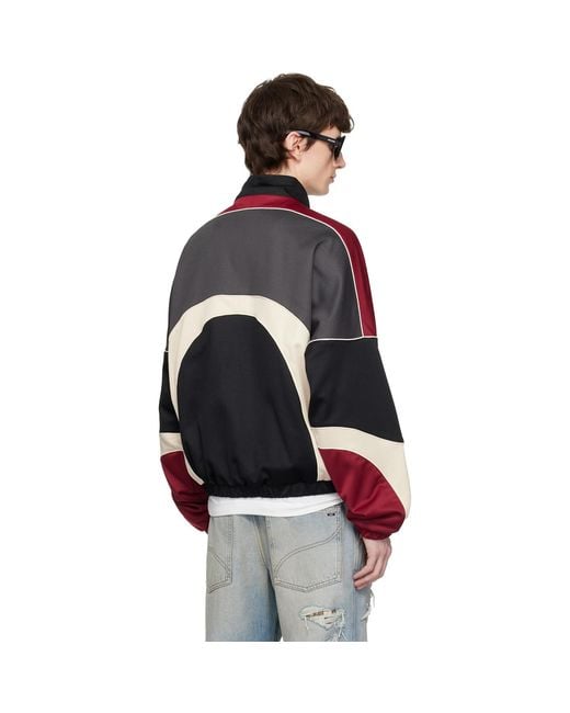 Amiri Black Oversized Panel Track Jacket for men