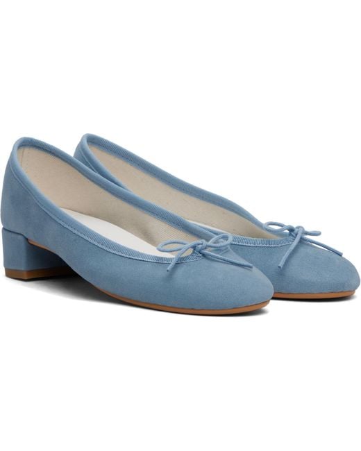 Repetto Blue Camille Rubber Sole Heels