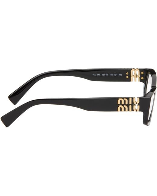 Miu Miu Black Rectangle Glasses