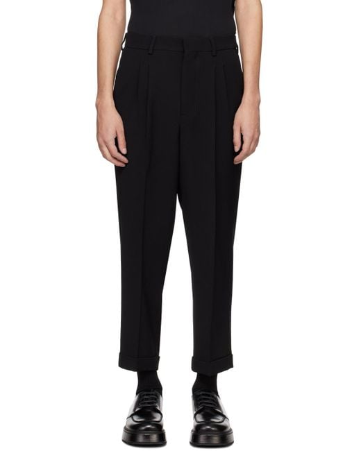 AMI Black Carrot-fit Trousers for men