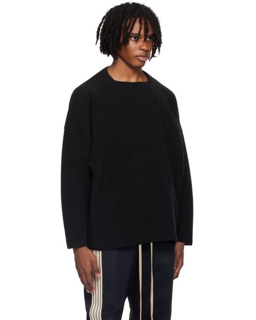 Fear Of God Black Dropped Shoulder Sweater for men
