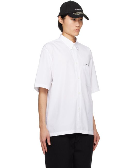 メンズ Givenchy ホワイト スプレッドカラー シャツ White