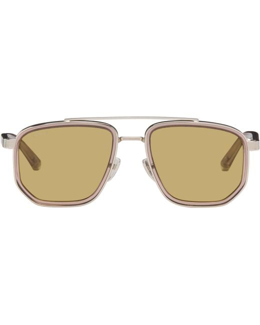 Gucci Brown Navigator Frame Sunglasses for men