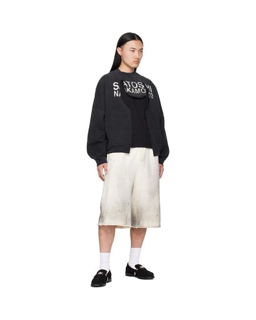 Satoshi Nakamoto Black Bone Crewneck Sweatshirt for men