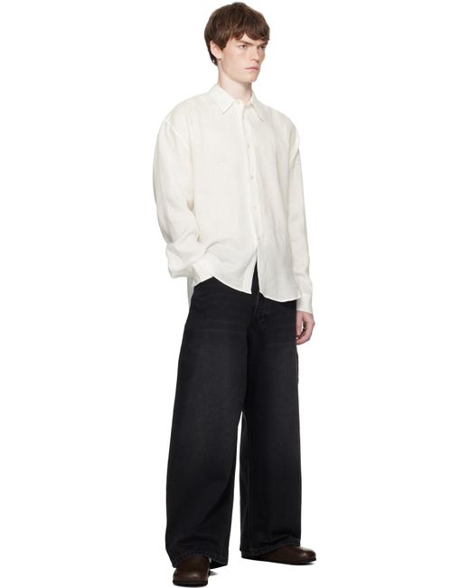 Studio Nicholson White Rafe Linen Shirt for men