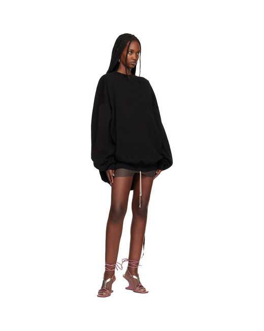 Rick Owens Black Temple Hun Crewneck Sweatshirt