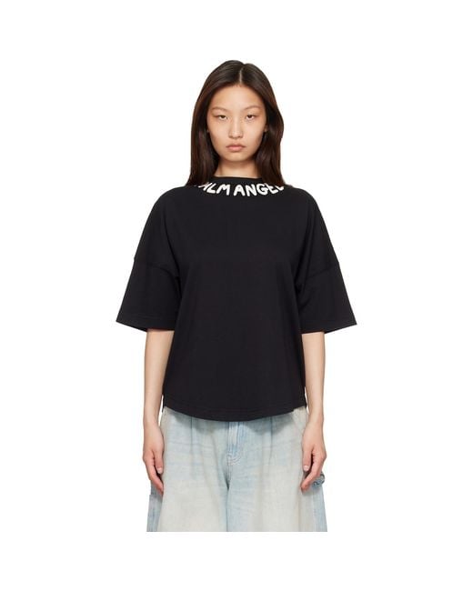 Palm Angels Black Neck Logo Over T-Shirt