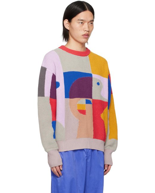 Kidsuper Blue Bauhaus Paint Palette Sweater for men