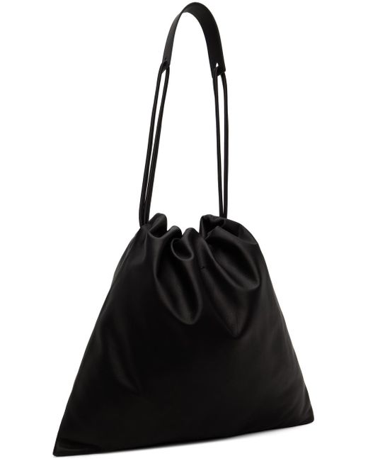 Y's Yohji Yamamoto Black Soft Smooth Leather Tote Bag