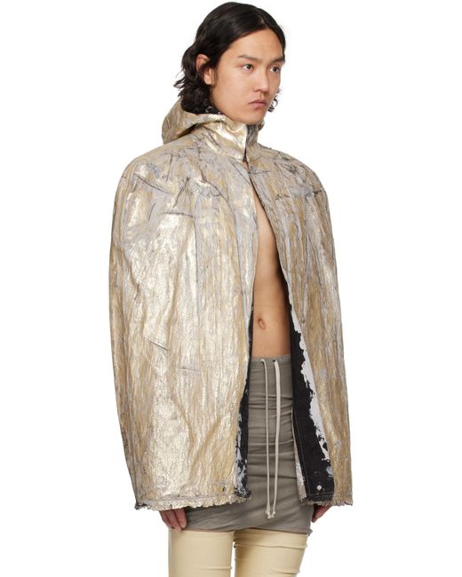 メンズ Rick Owens ゴールド Hollywood Pville Cape デニムジャケット Multicolor