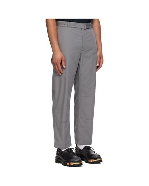 Thom Browne Black Cotton Suiting Carpenter Trousers for men