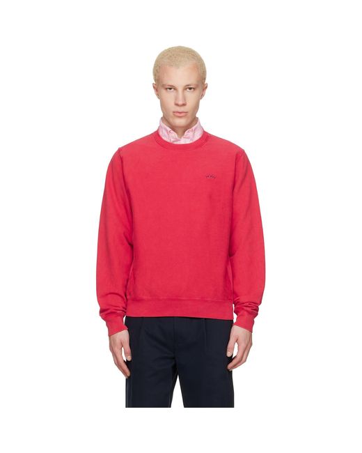 Noah NYC Red Salt Wash Classic Crewneck Sweatshirt for men