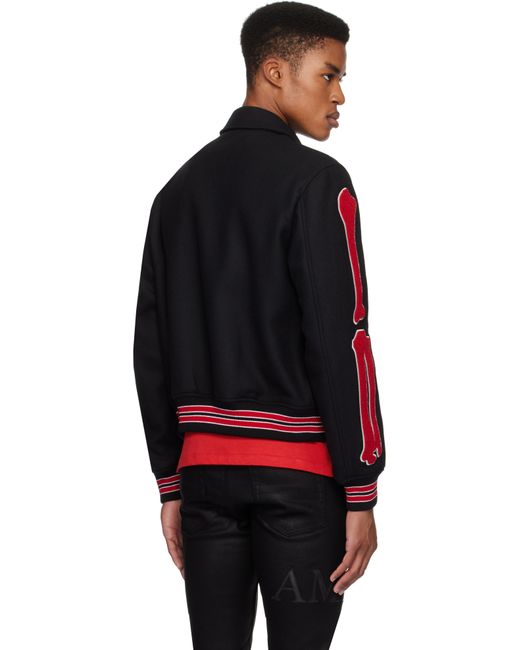 Amiri Black Bones Bomber Jacket for men