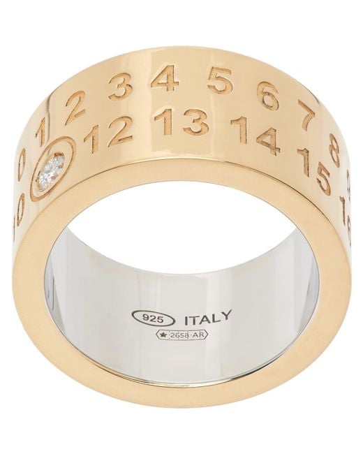 Maison Margiela Metallic Numerical Diamond Ring for men