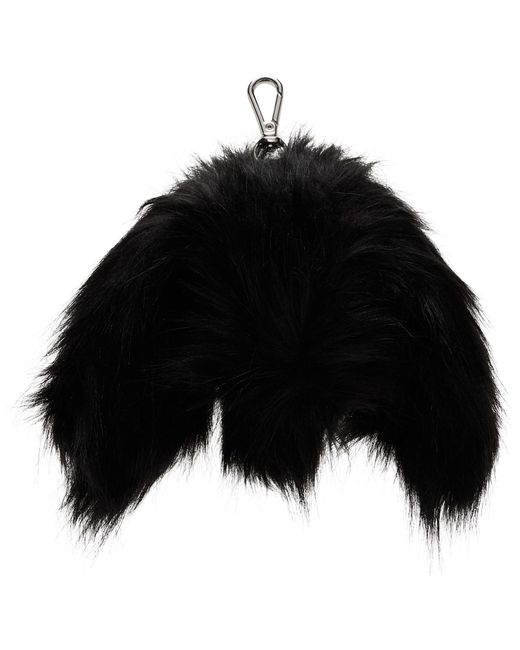 Simone Rocha Black Faux Fur Hare Coin Purse Bag Charm