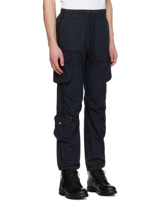 Pantalon cargo teint en plongée noir John Elliott pour homme en coloris Blue
