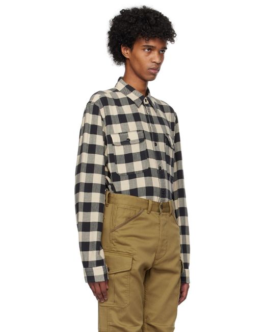 RRL Multicolor Off- Buffalo Check Twill Work Shirt for men