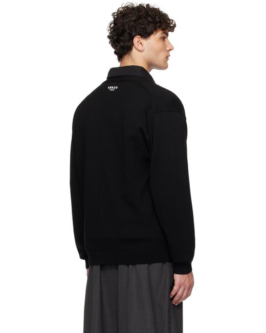メンズ KENZO ブラック Paris ウール カーディガン Black