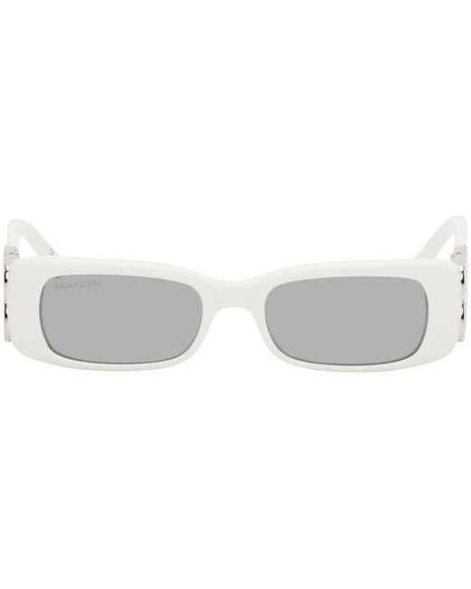 Balenciaga Black White Dynasty Rectangle Sunglasses