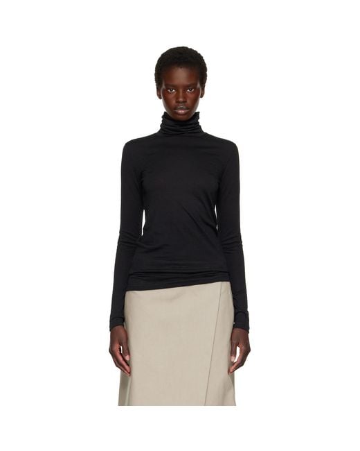 Jil Sander Black Wool Turtleneck