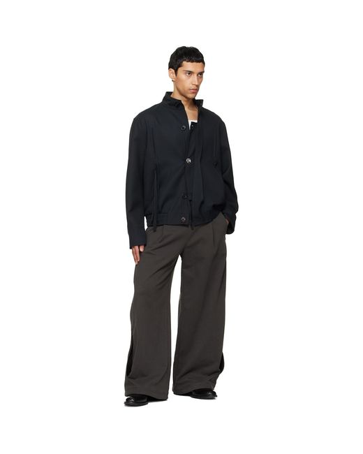 NULLUS Black Interweaved Sweatpants for men