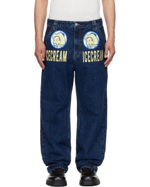 ICECREAM Blue 'Ice Cream' Cowboy Denim Jeans for men