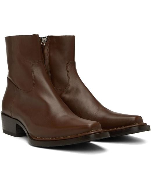 Acne Brown Ssense Exclusive Zip Boots for men