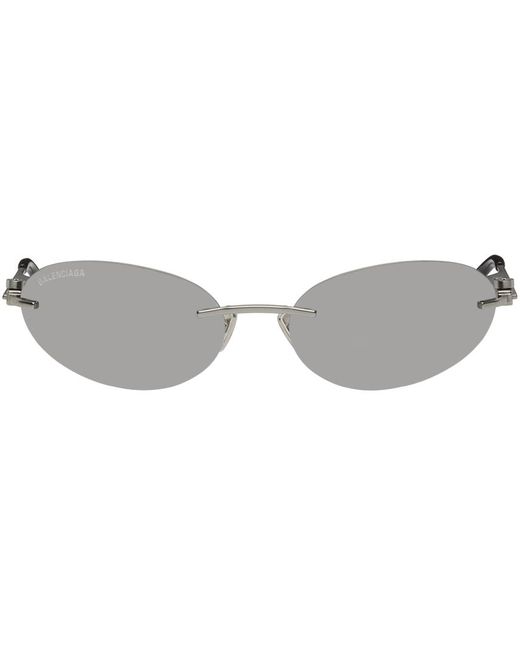 Balenciaga Silver Rimless Sunglasses in Black | Lyst Australia 