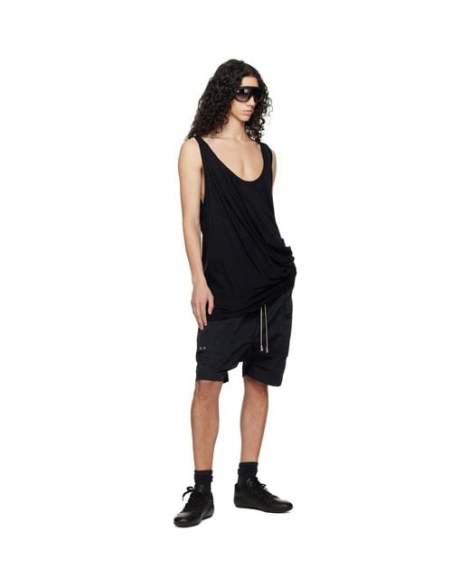 Rick Owens Black Temple Pony Tank Top for men