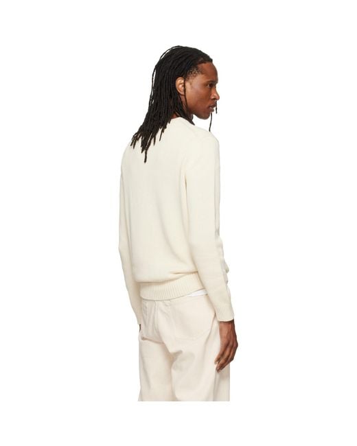 Polo Ralph Lauren Natural Off- Cotton Long Sleeve Sweater for men