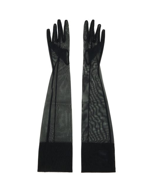 Mugler Black Re/Edit Stretch Illusion Gloves