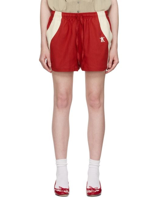 【関税込み】OPEN YY レッド YY カラーブロック ショートパンツ OPEN YY: レッド YY カラーブロック ショートパンツ | SSENSE 日本