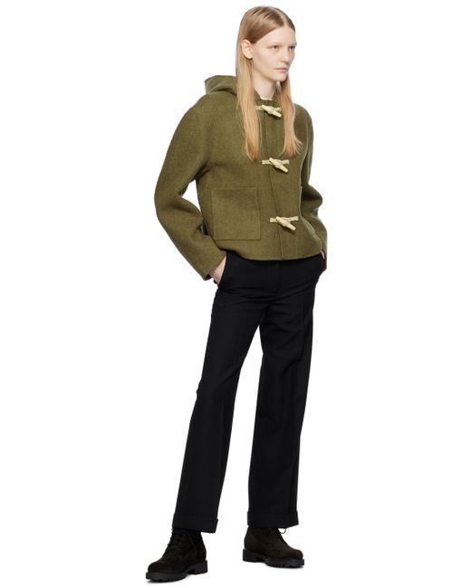 Totême  Green + Net Sustain Hooded Wool-blend Felt Jacket