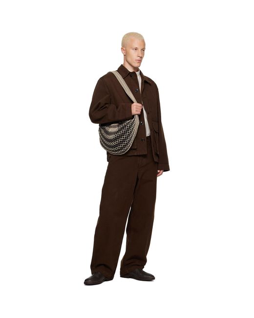 Lemaire Black Croissant Filt Bag for men