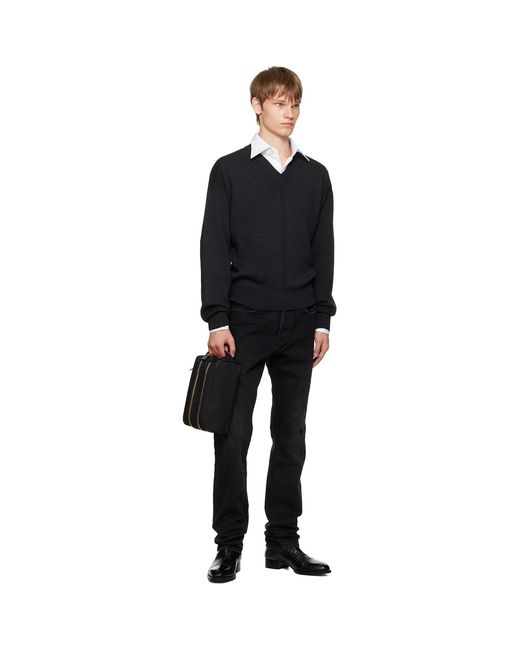 Tom Ford Black Canvas Double Zip Toiletry Bag for men