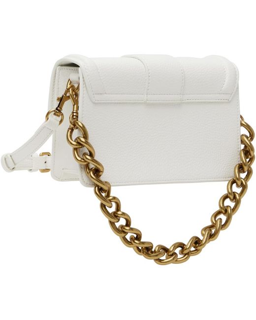 Versace Metallic White Curb Chain Bag