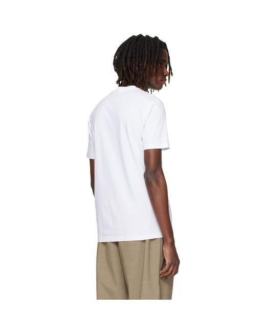 Boss White Cotton-Jersey Large Logo Print T-Shirt for men