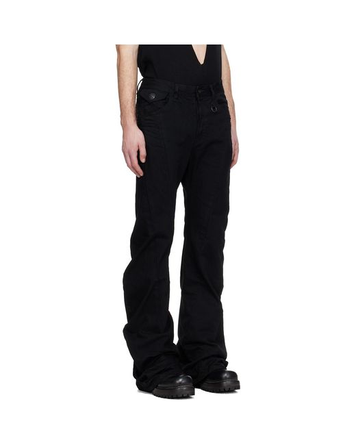 Julius Black Paneled Curved Seam Jeans for men