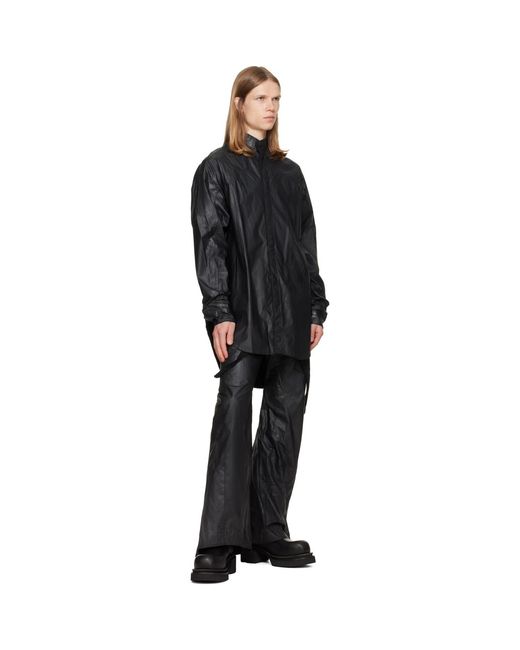 Julius Black Coated Big Shirt for men