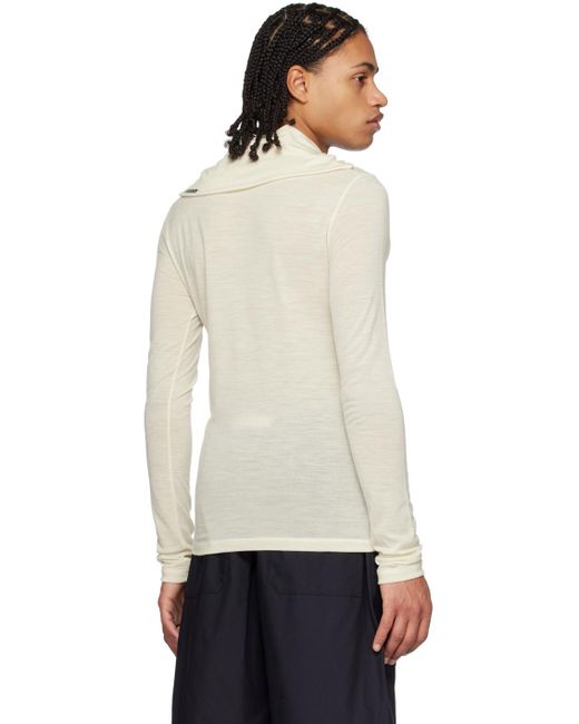 Jil Sander Black Off-white Zip-up Sweater for men