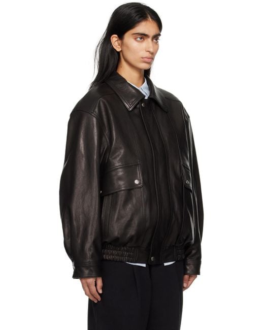 DUNST Oversized Leather Jacket in Black | Lyst