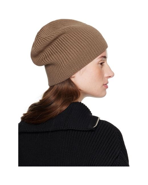 Courreges Black Taupe Ac Light Wool Beanie