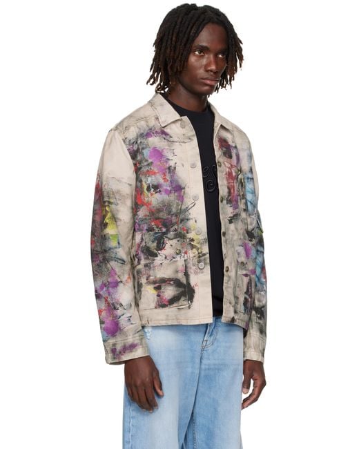 Acne Multicolor Trompe L'Oeil Print Jacket for men