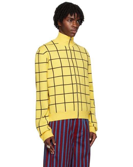 Marni Yellow Check Sweater for Men Lyst UK