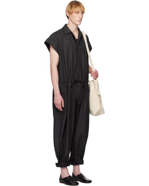 Jan Jan Van Essche Black Coated Cloth #12 Jumpsuit for men