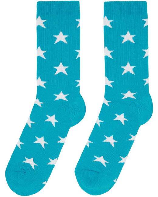 ERL Blue Terry Stars Socks for men